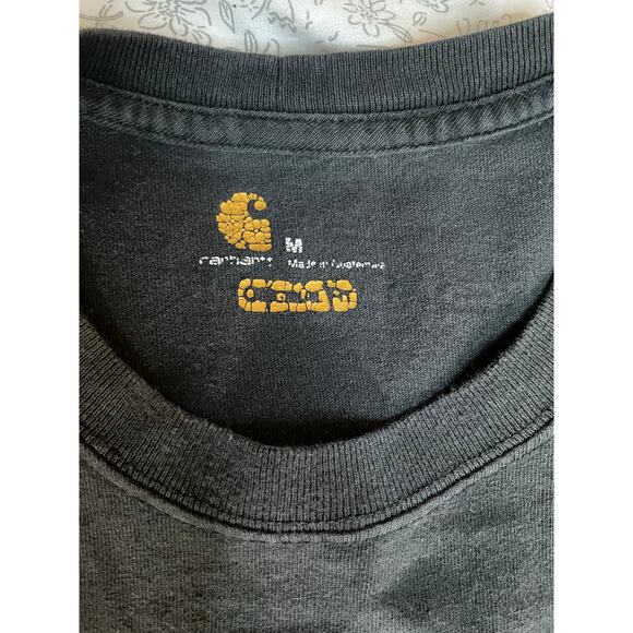 Carhartt Long Sleeve Logo Shirt Men’s Medium Black Workwear - Picture 5 of 5
